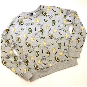 H&M “Holy Moly Guacamole” Gray Sweatshirt  Small